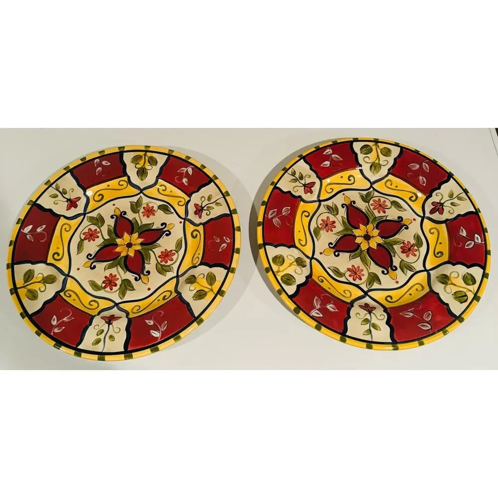 PIER 1 Handpainted Earthenware Stoneware Vallarta Round 13